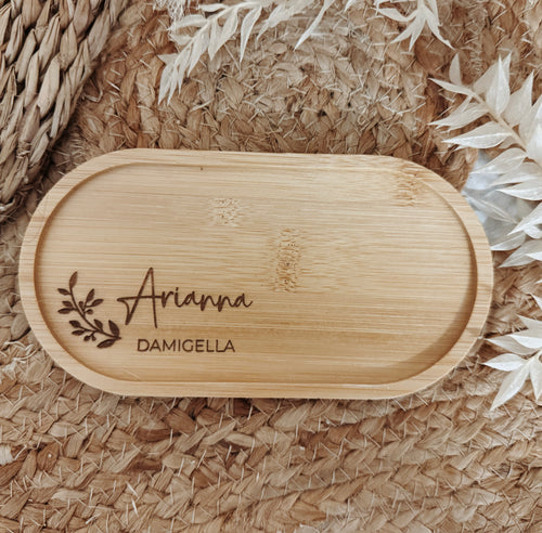 Portaoggetti in legno inciso personalizzato